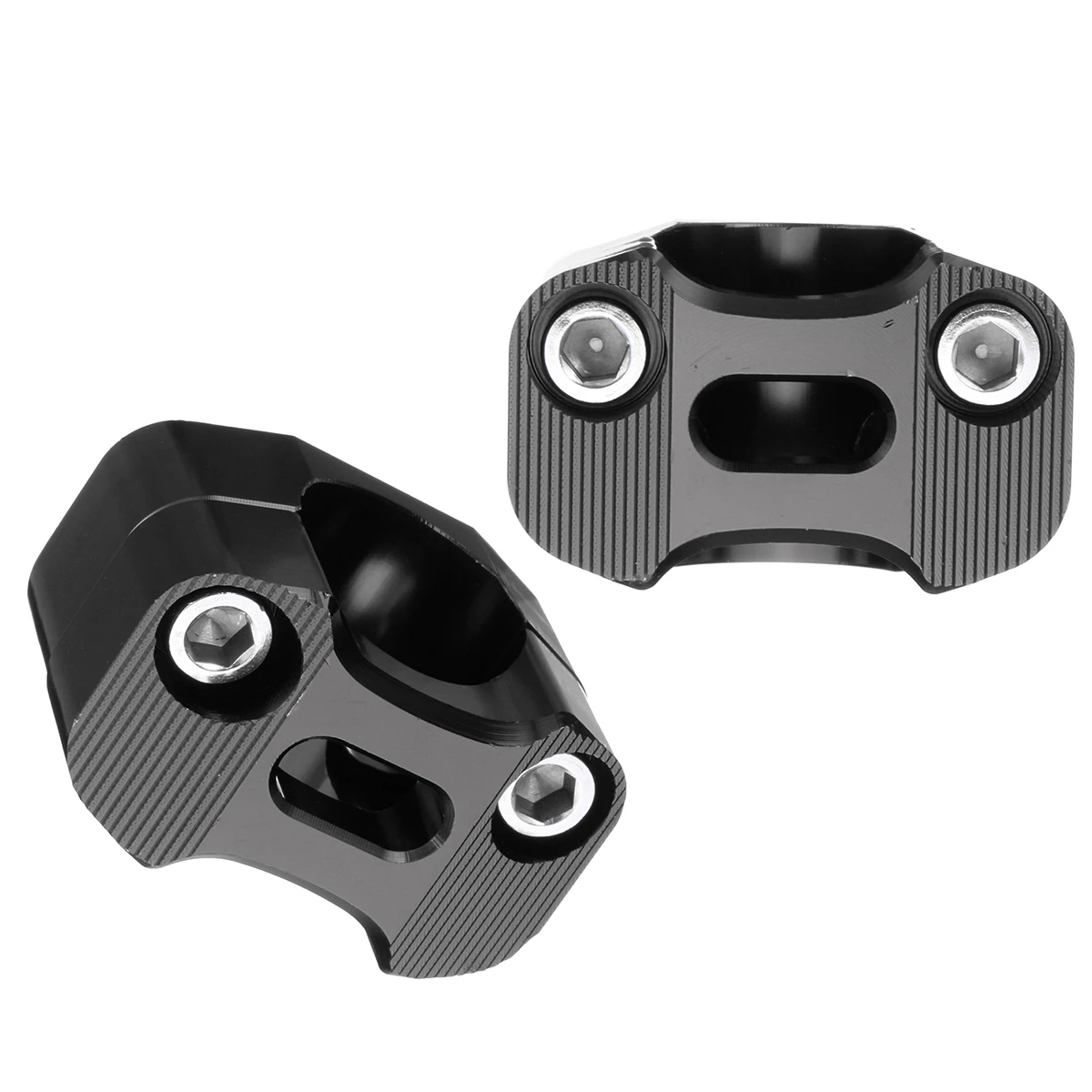 

Motorcycle Radial Variable Handlebar Fixer Clamp Conversion Black Mount Adapter