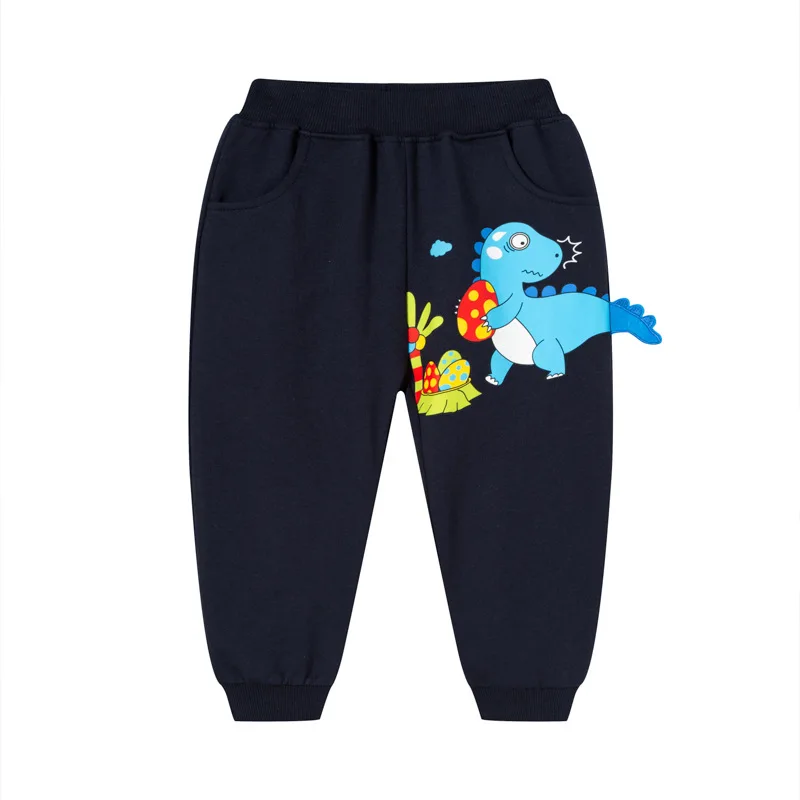 Children's Sweatpants Casual Trousers Cotton Comfortable Cartoon Dinosaur Pattern Kid New Knitted Trousers Autumn Winter Fashion