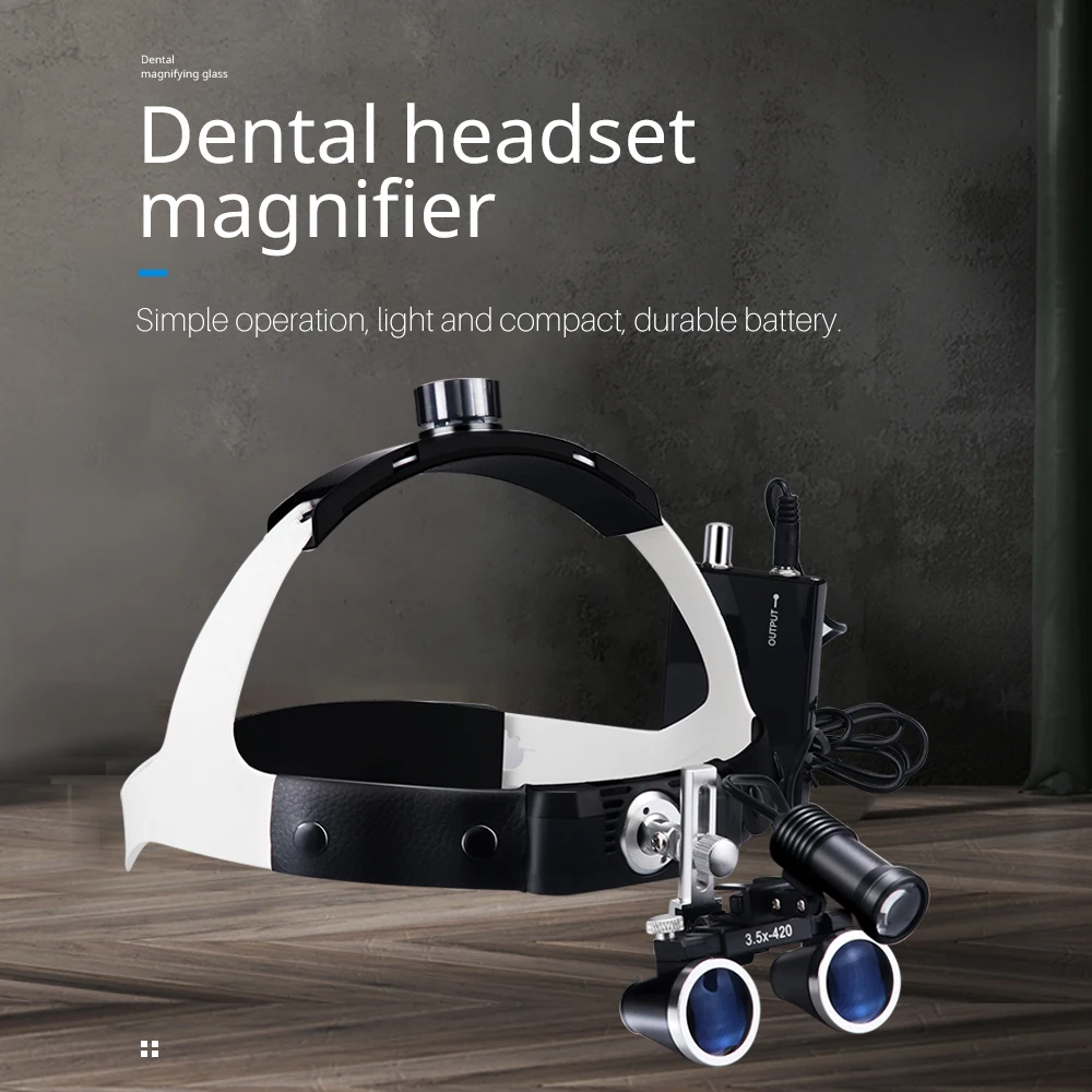 Dental Lab Medical Loupes Magnification Binocular 2.5/3.5x420 Headlight Headlamp 5W Set Dentistry Tools