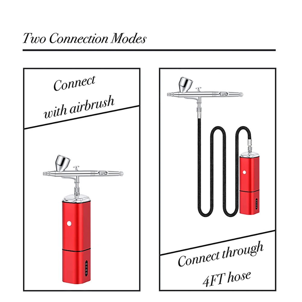 Tragbares tragbares kabelloses Airbrush-Set mit Kompressorpistolen-Set, wiederaufladbarer Airbrush, Kunst, Nagelmodell, Malerei, Tattoo-Werkzeug