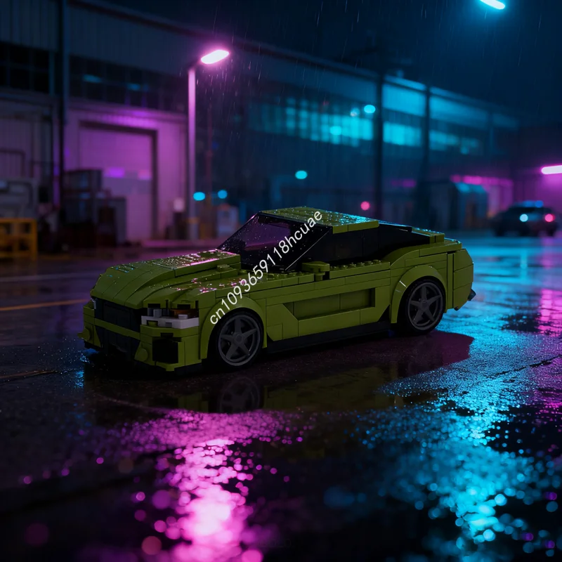 

359 шт. MOC Forded Mustangesd GT Lime City Champions Модель суперкара Строительные игрушки Блоки DIY Идея Рождественский подарок Кирпич Дети