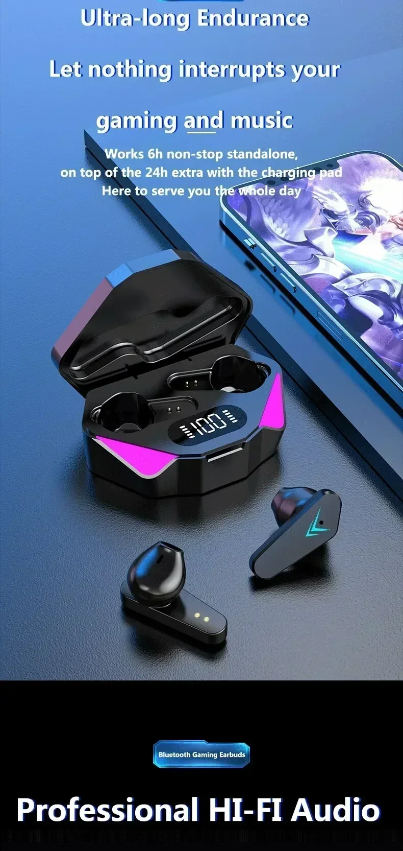 X15 Tws Wireless Bluetooth Headphones With Low Latency Gaming Mode_voghion.com