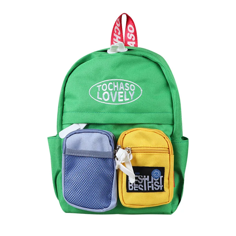 Children\'s Backpack Contrasting Color Letters Little Boys Little Girls Kindergarten Bag Lightweight Comfortable Cute Backpack