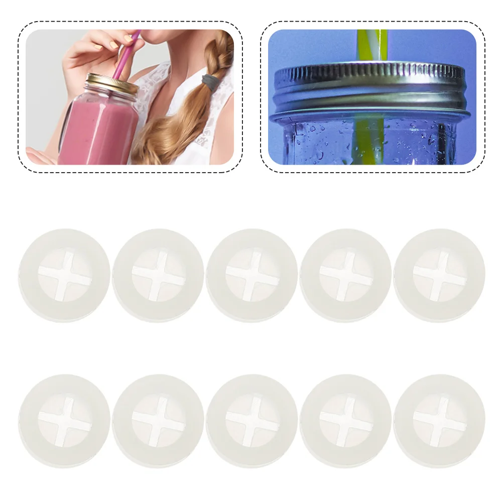 10 Pcs Silicone Straw Stopper Shot Hole Plugs for Lid Wooden Cover Mason Jar Grommet Holes Grommets Silica Gel Fixed