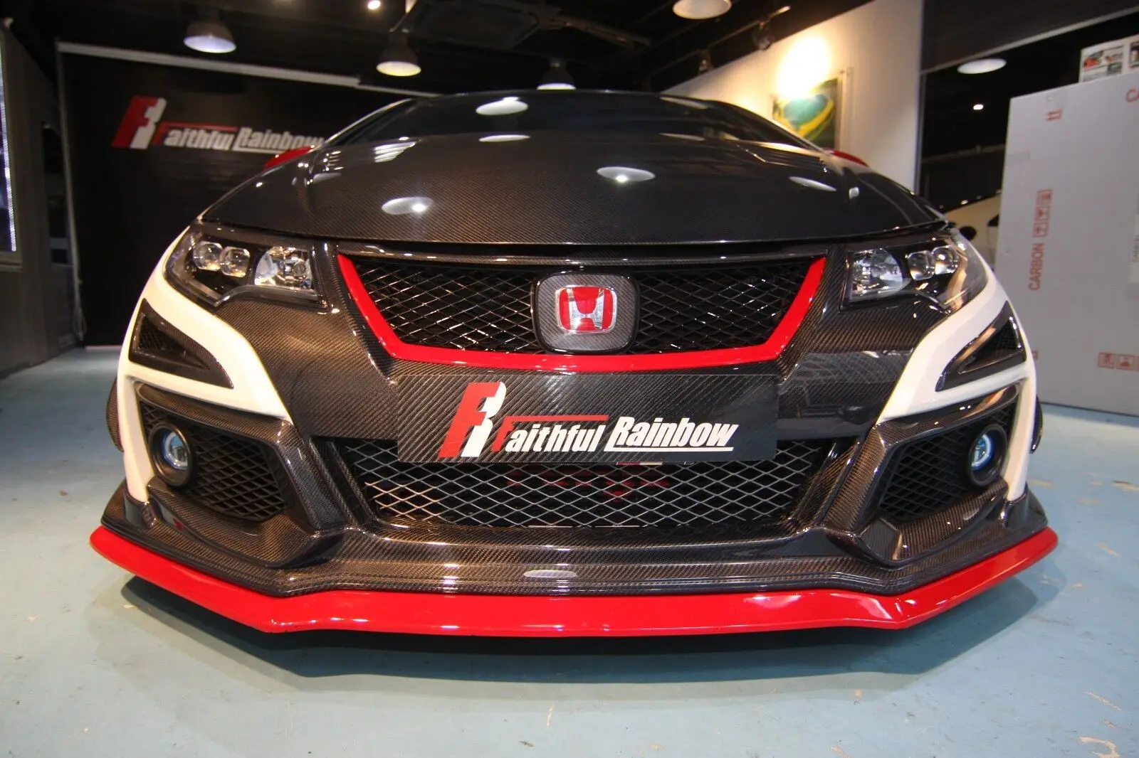 Real Carbon Fiber front canard fit Honda 2015 Civic Type-R FK2