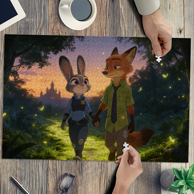 1000 ชิ้น จิ๊กซอว์โปสเตอร์ดิสนีย์ ซูโทเปีย จูดี้ ฮอปส์ และ นิค ไวลด์ |   ความบันเทิงสำหรับครอบครัว, เกมการศึกษาสำหรับผู้ใหญ่, ไร้กรอบ, ซุย