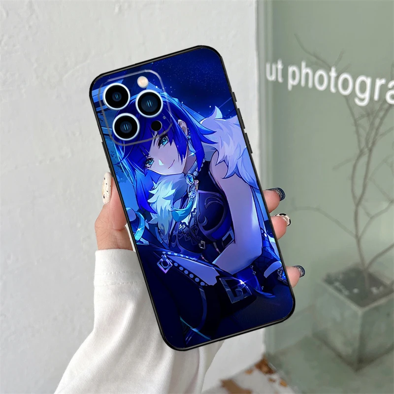 Yelan Genshin Impact Case For iPhone 15 14 Pro Max 11 Pro Max 12 13 Mini X XR XS Max SE 2020 7 8 Plus Phone Cover