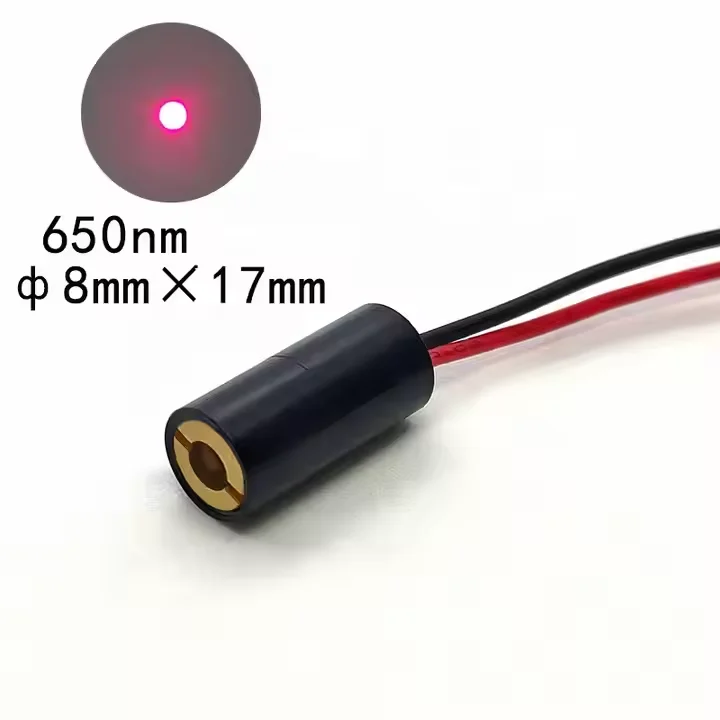 650nm 5mW Red Dot โมดูลเลเซอร์ปรับตําแหน่งจุดเลเซอร์ 8x17 มม.เลเซอร์ไดโอดโมดูล