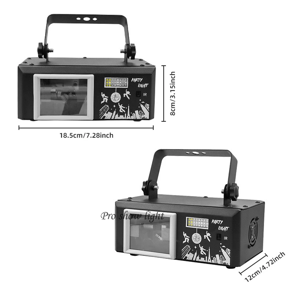 DJ Lazer Light with Remote Control 3D Animation Laser Projector Lights LED Stage Party Lights Multi Effect Disco Club Show Light