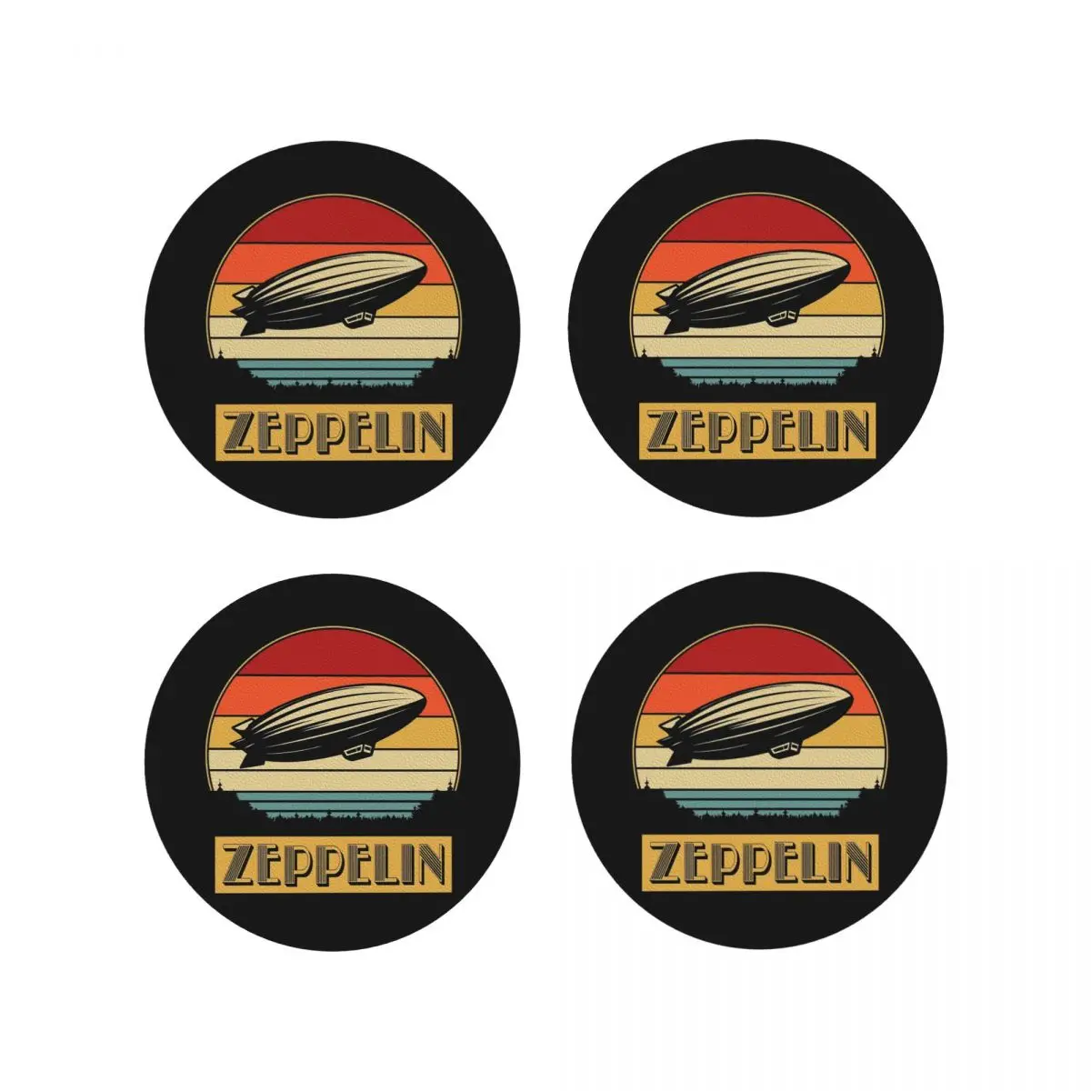 

Led Zepelin Coasters Kitchen Placemats Non-slip Insulation Cup Coffee Mats For Decor Home Tableware Pads Set of 4