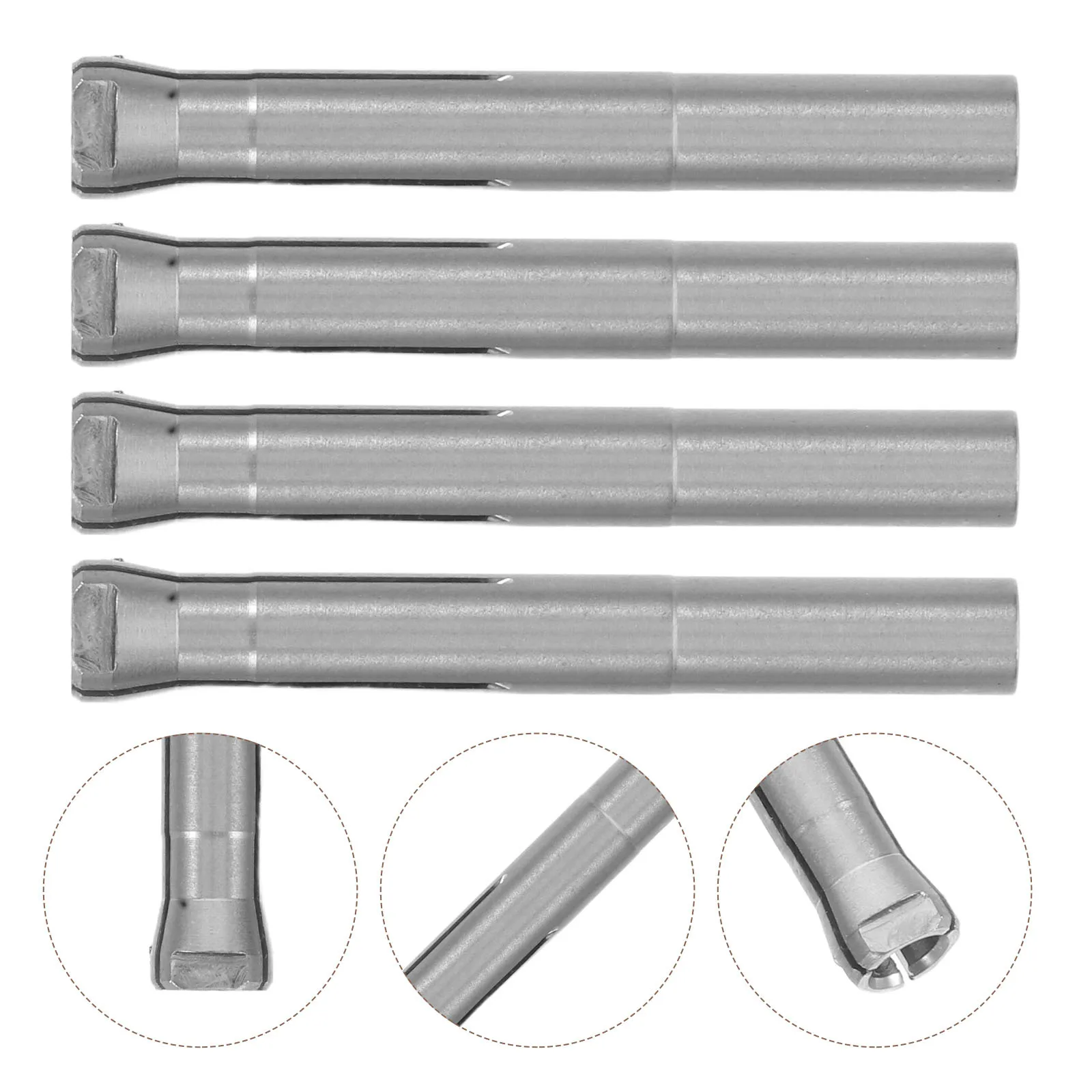 

4Pcs Nail Drill Chuck Stainless Steel Spring Collet Three-Jaw Chuck Replacement Parts for DIY Manicure Professional Salon