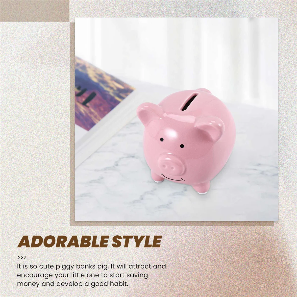 Qualité! Tirelire souvenir en céramique, rose