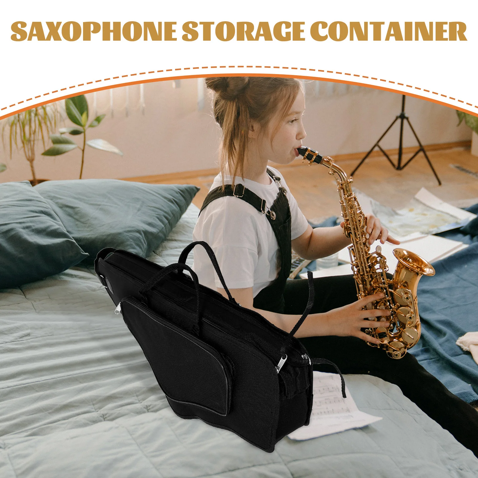

Sax Bag Musical Instrument Storage for Instruments Saxophone Black Alto Portable Travel