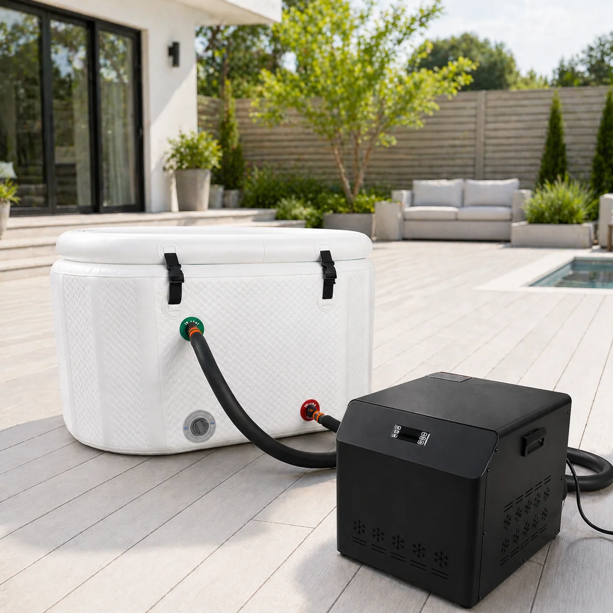 1/2 H·P Water Chiller, smart WiFi control and built-in filter pump for ice bath cold plunge
