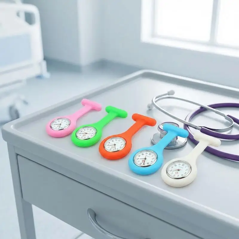 Silicone Brooch Nurse Watch Quartz Movement Pocket Clip for Women Suitable For Hospitals  and Clinical