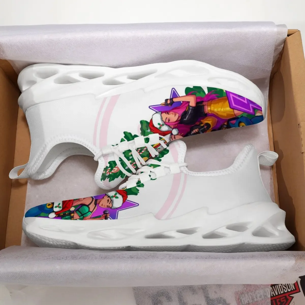 

Men Sports Running Black Jogging Shoes Blue Purple White Cartoon Pattern Casual Sports Walking Sneakers Zapatillas Hombre