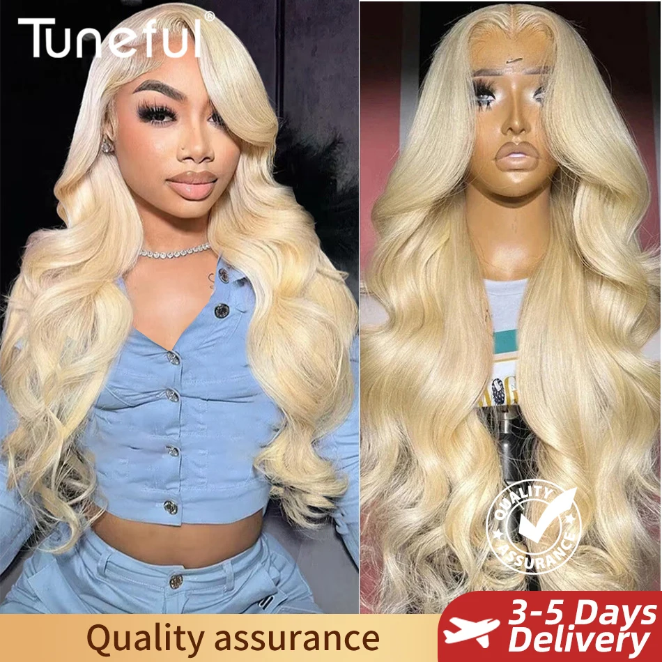 13x6 HD Transparent 613 Blonde Lace Frontal Human Hair Wigs Body Wave Lace Wigs Tuneful 613 Blonde Lace Front Human Hair Wigs