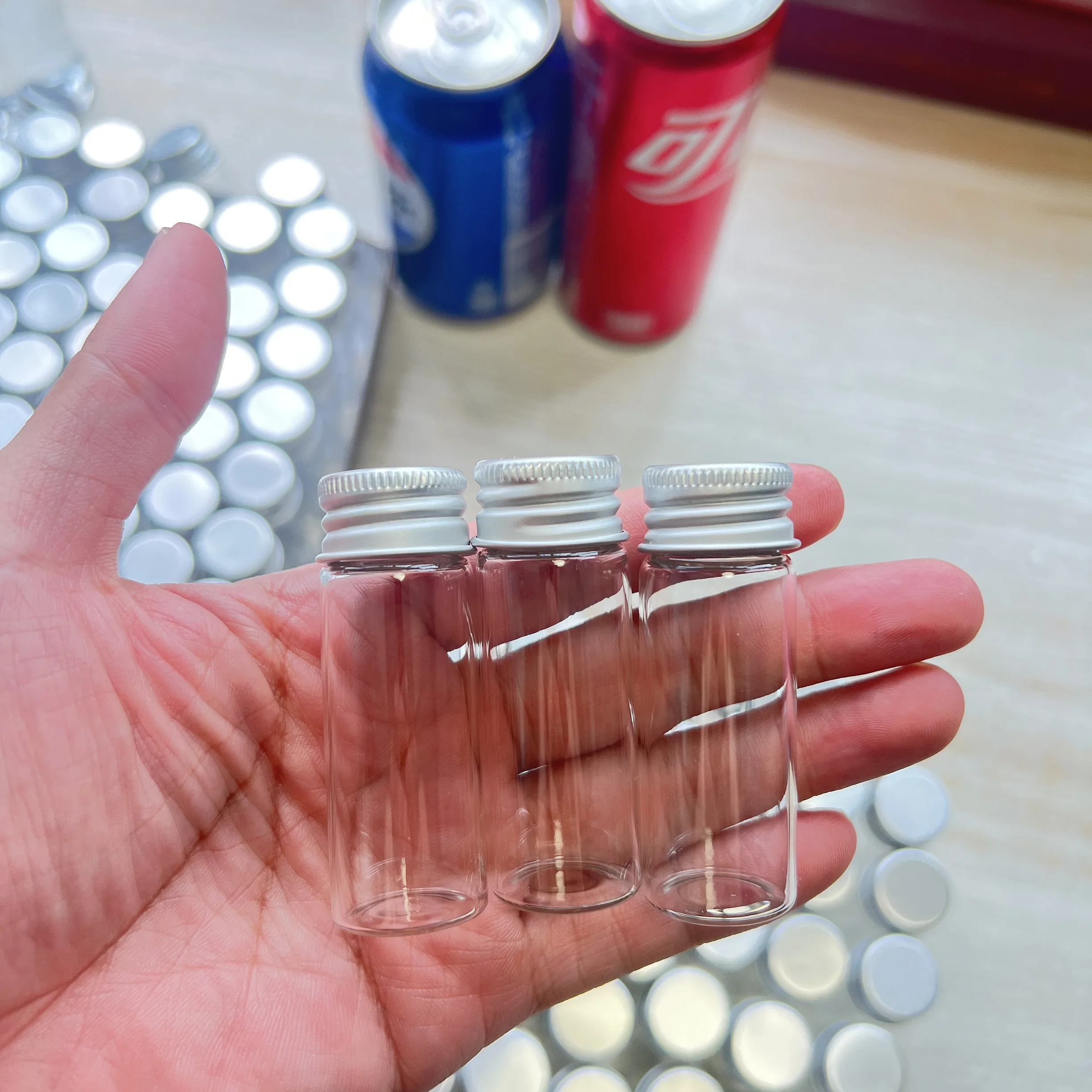 50/72/100 PCS 12ml Clear Decorative Glass Bottle Silver Screw Caps 13×22×60mm Test Tube Vials DIY Crafts Spice Storage Container