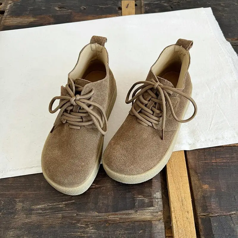 Careaymade-Genuine leather thick soled women's boots Female Muffin bottom Thickness cow suede Workwear Casual boots