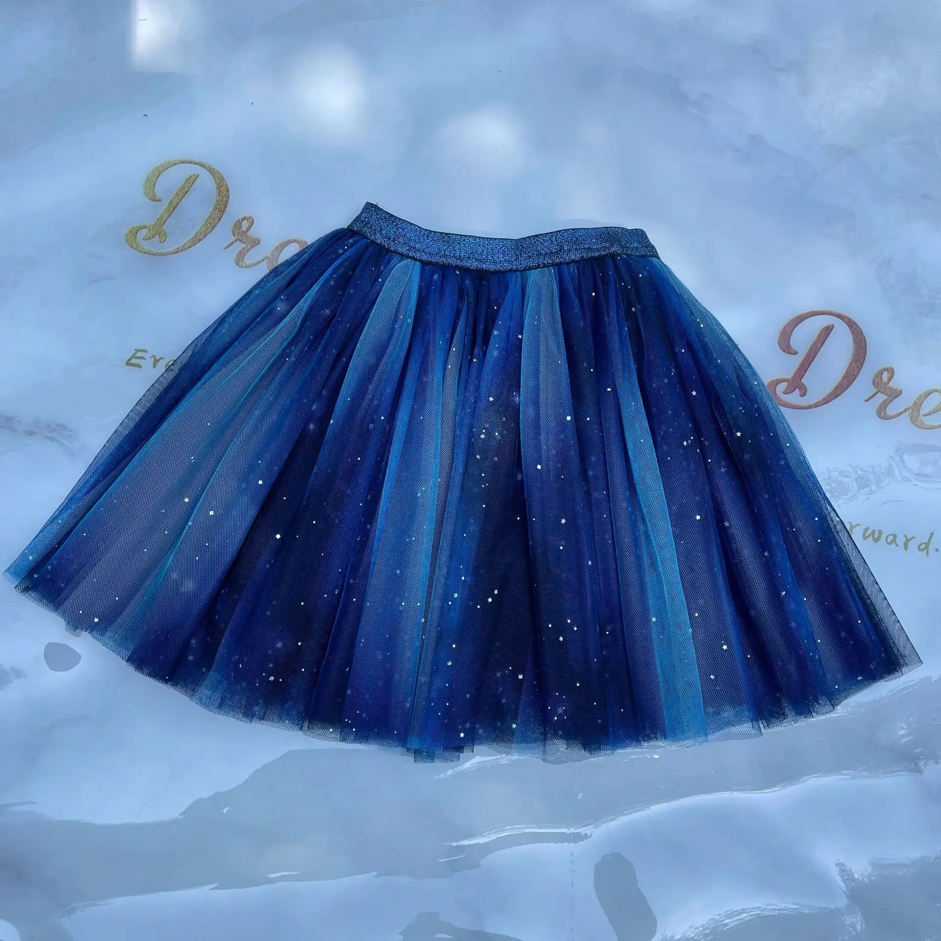 Girls Lace Skirts Tutus Summer Princess Girl Dance Skirt Blue Tulle Skirt Party Princess Dance Tutu for Children Clothes