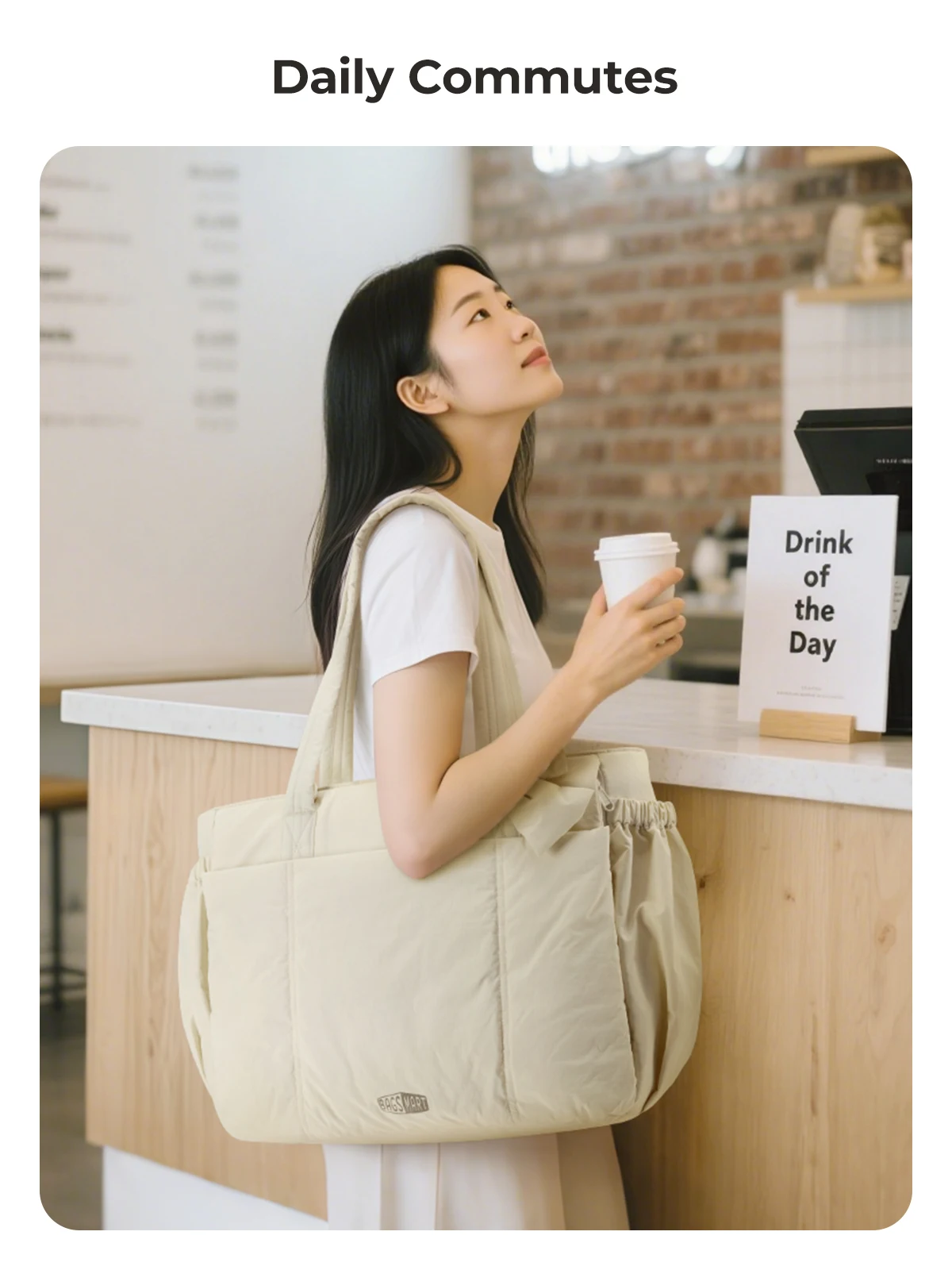 BAGSMART Einkaufstasche mit großer Kapazität für Damen, vielseitige Handtasche zum Pendeln, Messenger-Schultertasche mit mehreren Taschen – Detail 13