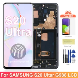 AMOLED S20 Ultra Screen With Frame, for Samsung Galaxy S20 Ultra G988B G988B/DS Lcd Display Digital Touch Screen Assembly