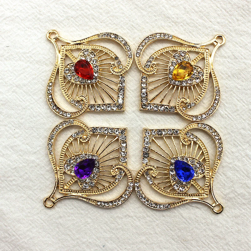 

5 pieces of light luxury hollow gold fan-shaped flower plate DIY accessories, clothing hair accessories, bow decoration