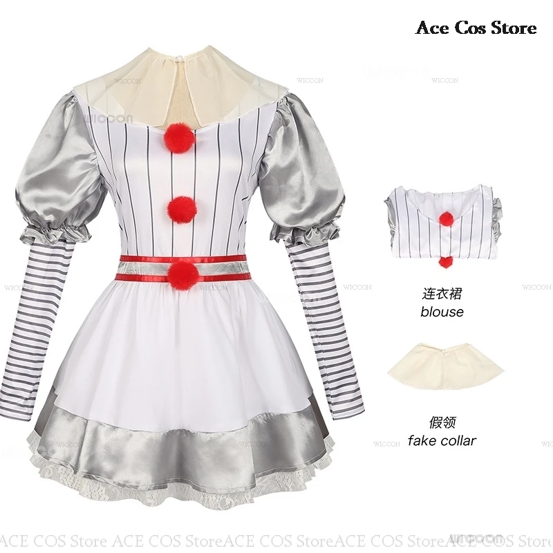 Halloween Creepy Killer Clown Cosplay Traje para Mulheres, Roupa de Terror, Calças Masquerade, Assustador, Carnaval, Festa