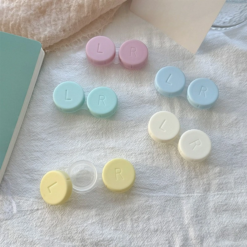 1 قطعة حافظة عدسات لاصقة ملونة كريمية للعيون طقم سفر حامل زجاجي عدسات لاصقة لمستحضرات التجميل حاوية علب ملحقات السفر #4