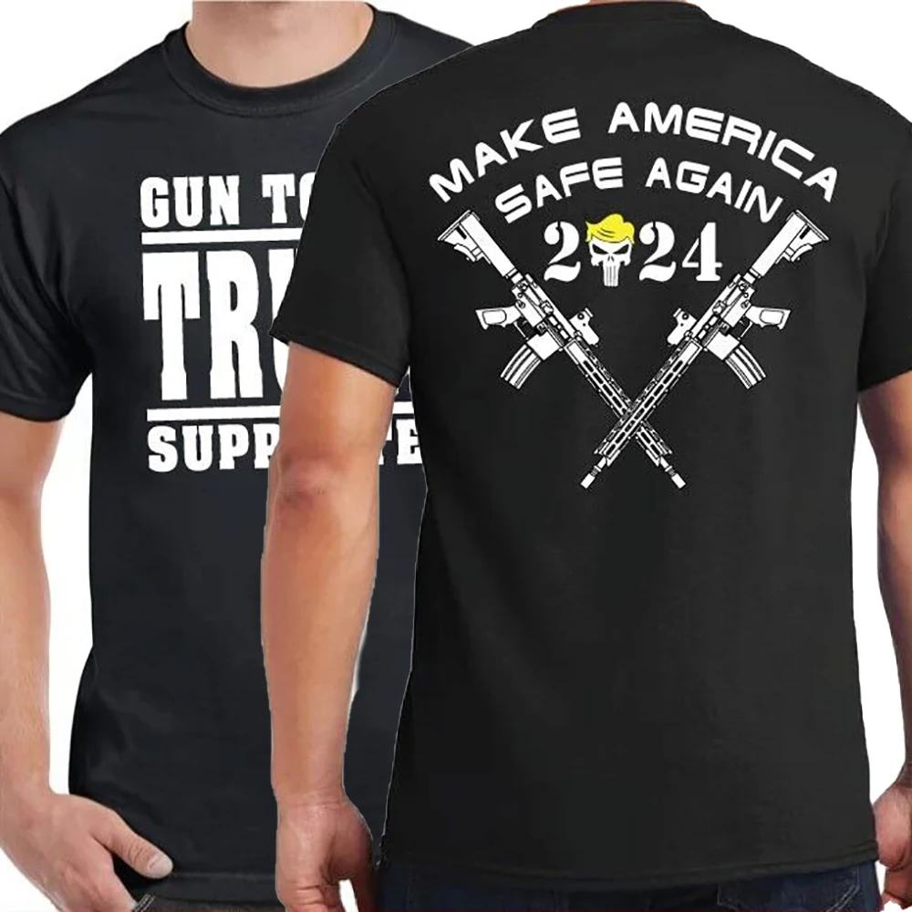 Gun Toting Make American Safe Again camiseta para hombre, 100% algodón, cuello redondo, manga corta, informal, Verano