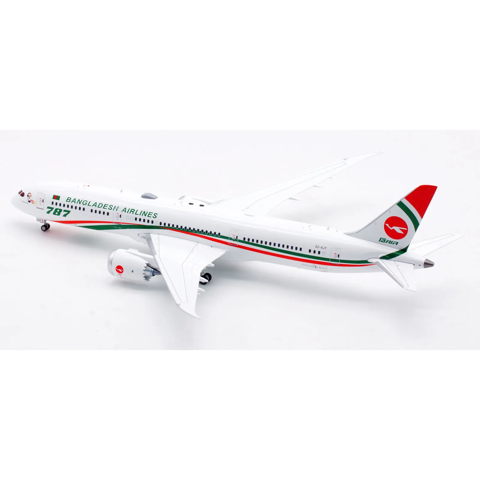Infalloy koleksi hadiah pesawat INFLIGHT 1:200 Biman Bangladesh Airlines B787-9 menjulang Model pesawat terbang Diecast S2-AJY