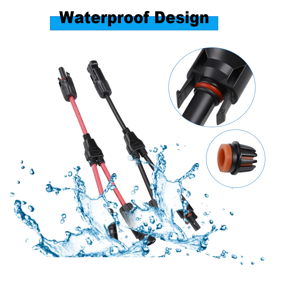 Y Branch Plug 1 To 2 Parallel Connection Solar Connector Photovoltaic Panel Adaptor of Battery Plate Assembly RV PV Group Line
