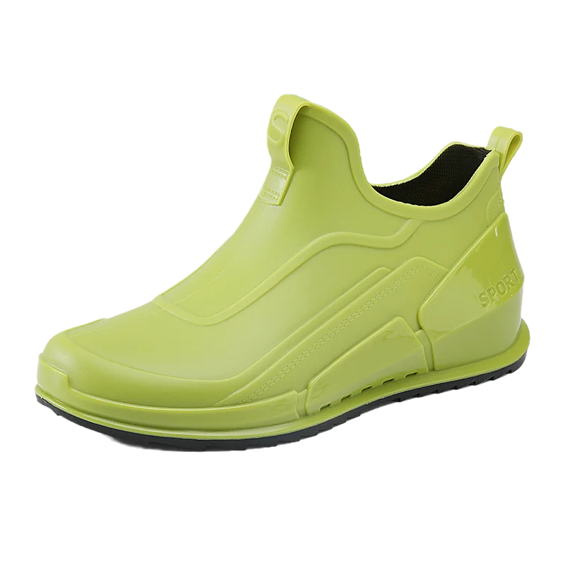 

Short boots, fashionable casual waterproof flat shoes, rain boots, kitchen work men's shoes, outdoor rain boots for men