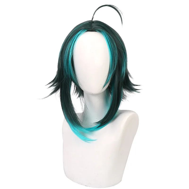 Genshin Impact Venti Cosplay Wig, Black And Purple Face-hugging Style Cosplay Wig, Game And Anime Wig