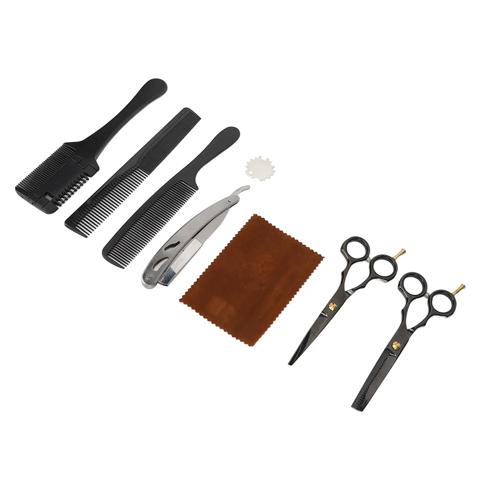 Professional Hair Cutting Scissors Set - Barber Tools Kit for home Use with Comb - Portable, Easy to Clean and Adjust - Quick