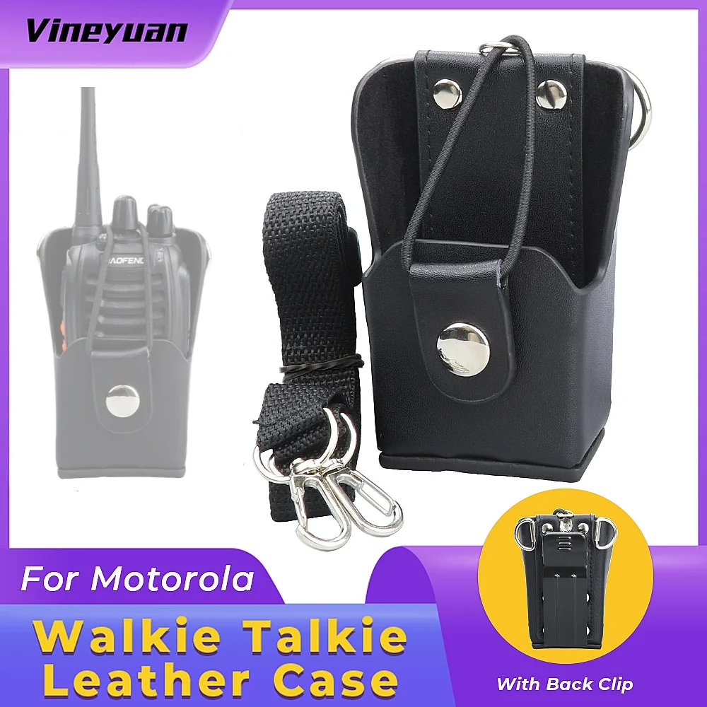 NEW Walkie Talkie Leather Holster Case Pouch Holder for Motorola GP328plus GP344 GP388 GP688plus BAOFENG BF-888S BF-666S Radios