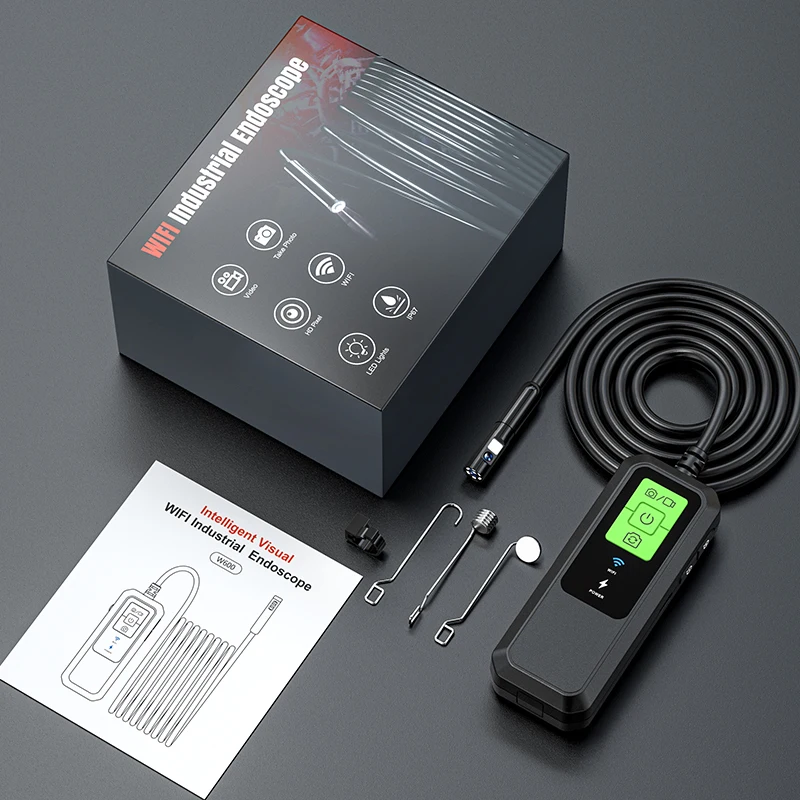 Dual Lens 1m/5m10m for choose IP 67 waterproof 7.9mm wifi Endoscope 2K HD Portable Endoscope Led Light Source for car/home