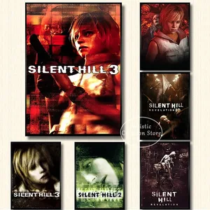 침실 게임 캔버스 벽 예술 스릴러 게임 사진 침실 게임 룸 벽 홈 장식 선물을위한 사일런트 힐 게임 포스터 인쇄 아트 캔버스 그림 왕좌의 10 최고의 영업 게임 포스터 - №5