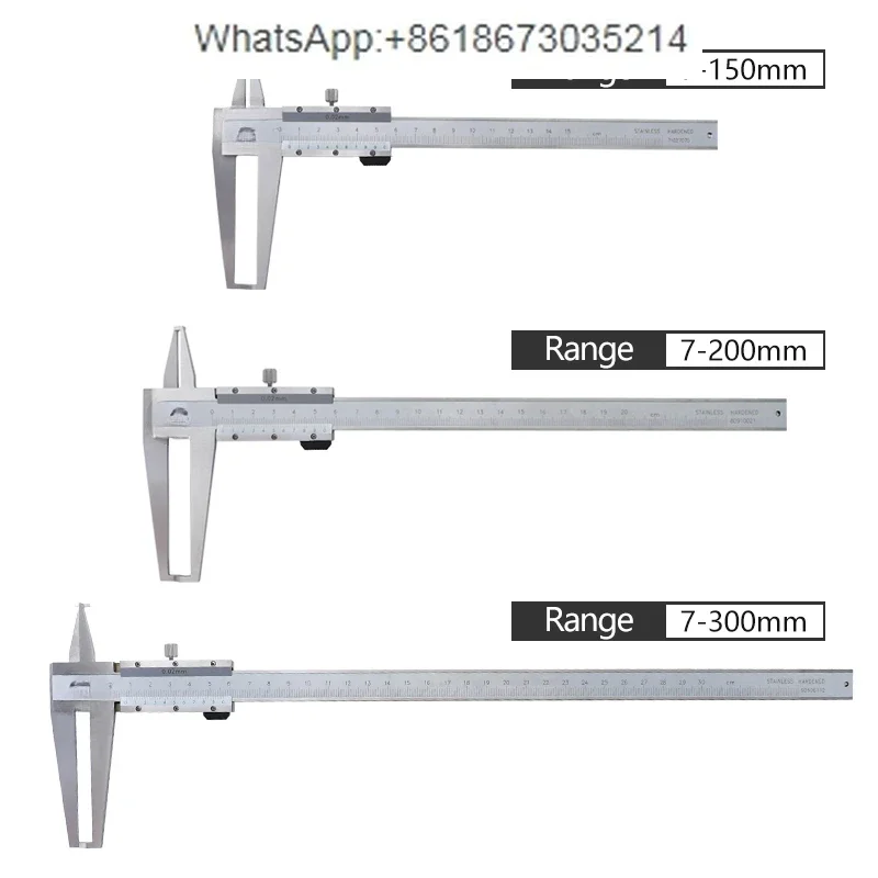 Inside Calipers Groove Long Claw 7-150/200/300mm 0.02mm Inside Vernier Caliper Measuring Tools