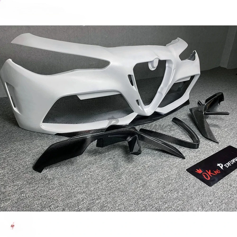 Kit de carrocería de parachoques delantero de fibra de carbono parcial estilo TAM para Alfa Romeo Giulia