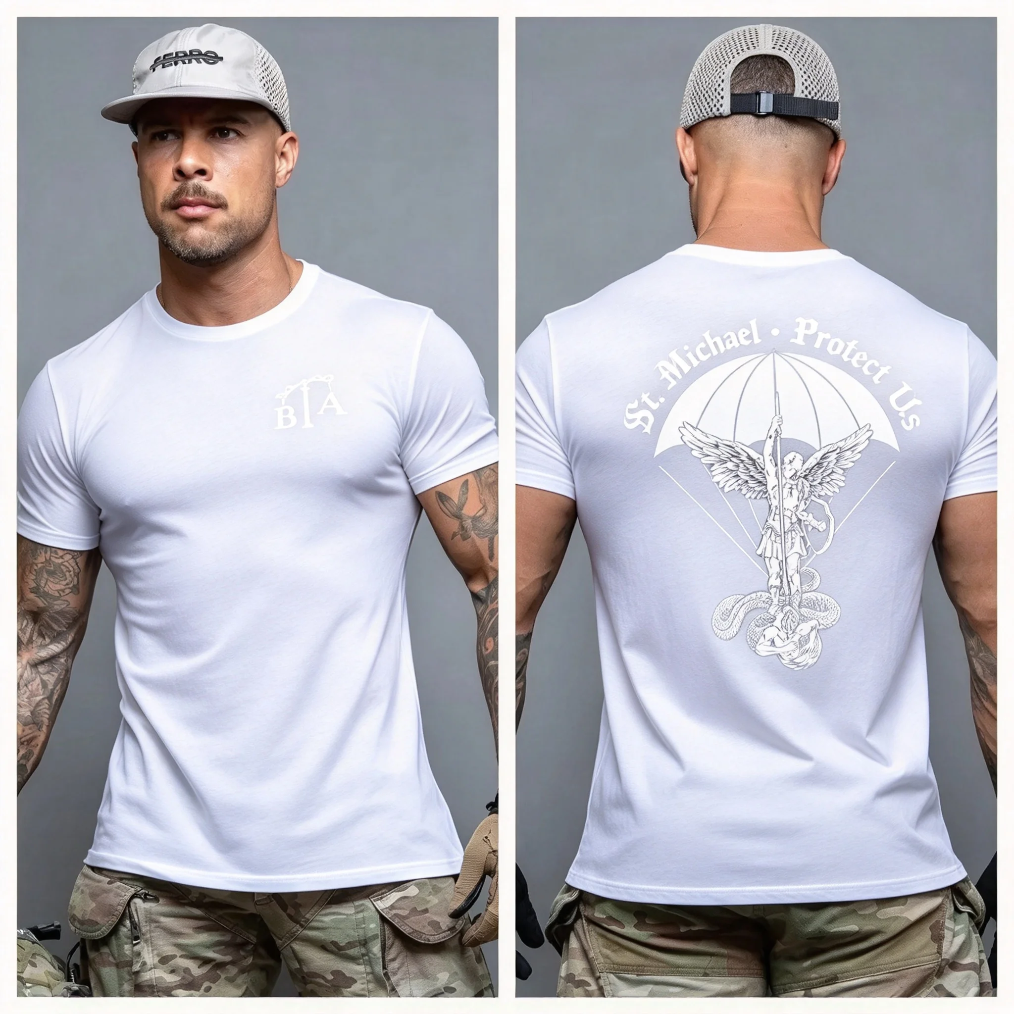 2026 New Unisex Tactical Airborne Paratrooper Graphic T-Shirt Blood St. Michael Street Trend Tops