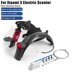 For Xiaomi KickScooter Mi3 Electric Scooter Modifited Rear Suspension Kit Rear Shock Absorption Fender Light Accessories Parts