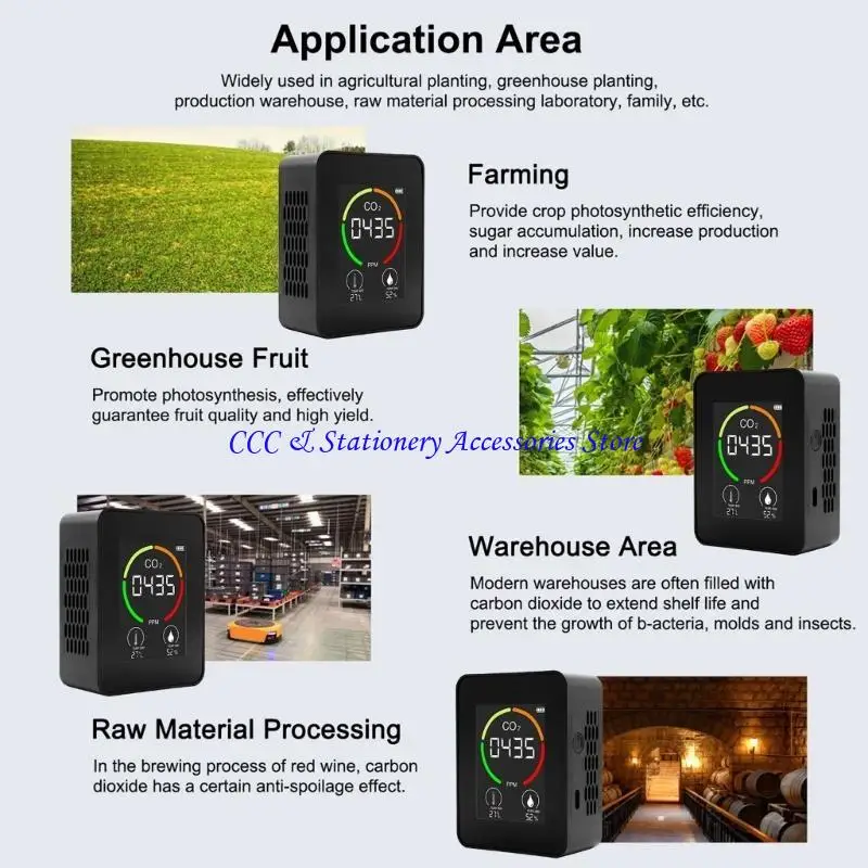 Q1JC CO-2 Monitor 3-in-1 كاشف ثاني أكسيد الكربون مراقبة جودة الهواء متعددة الوظائف