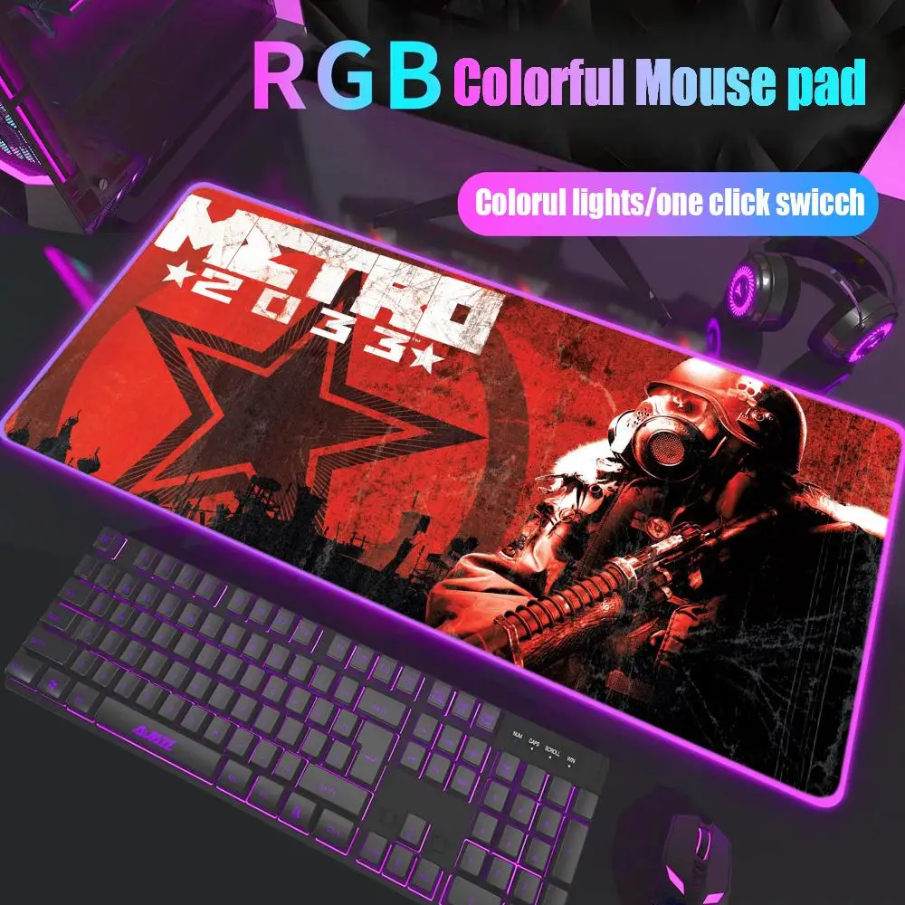 

Metro 2033 Mouse Pad Gamer Rgb Desk Mat Back Light Led Mousepad Setup Gaming Accessories Deskmat Big Mousepad Backlight