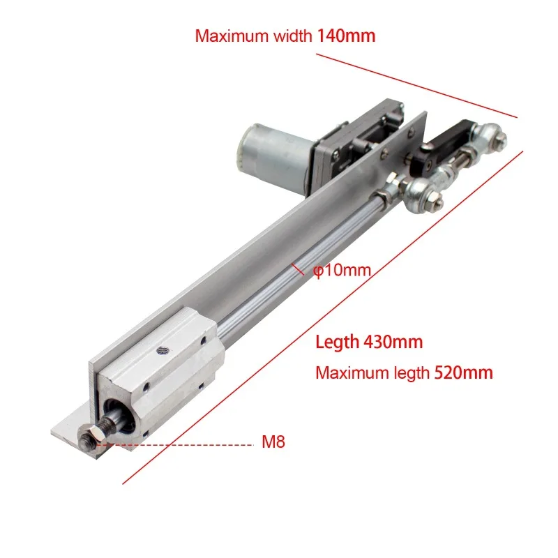 Reciprocating Cycle Linear Actuator DC 24V Gear Adjustable Telescopic Motor DIY Motor With Speed Controller Stroke 3-15CM