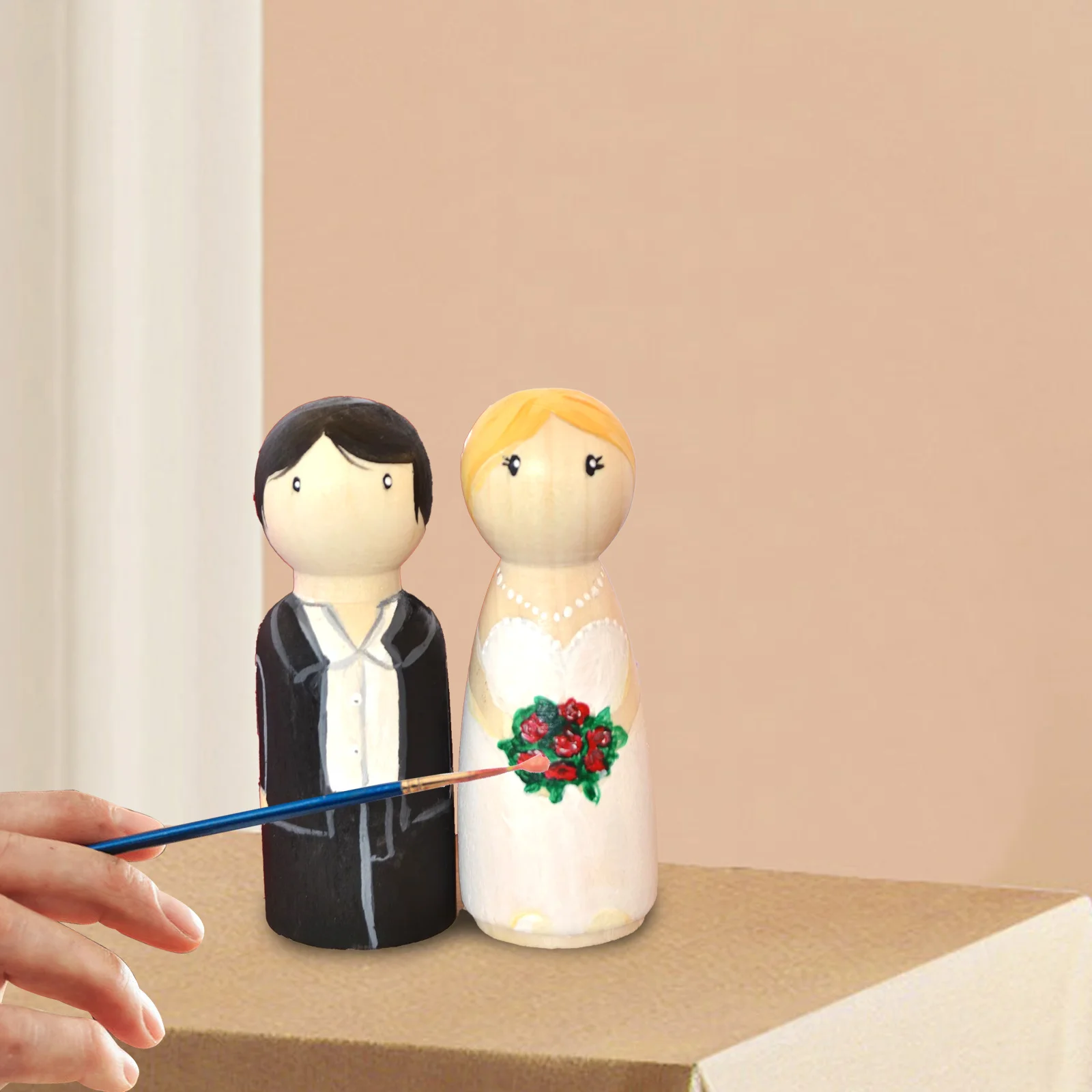 

20Pcs Wooden Peg Unfinished DIY Painting Craft Figures for Kids Handcrafts Home Room Decor Wooden Peg People