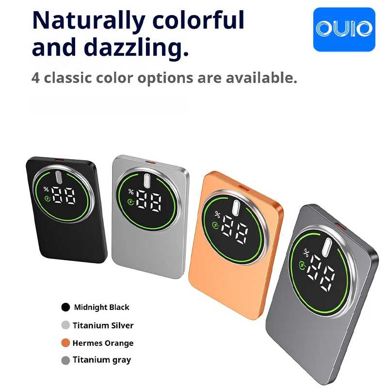 50000mAh 3C شهادة رقيقة قوة البنك الترا المغناطيسي اللاسلكية شحن سريع شاشة عرض البطارية المحمولة آيفون سامسونج