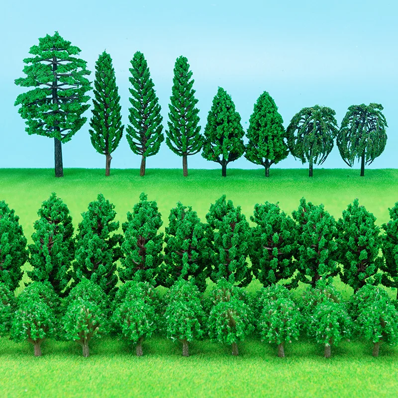 40Pcs Pine Trees Model Green For DIY Scale Railway Layout Materials Landscape Artificial Miniature Sandtable Model Scenery