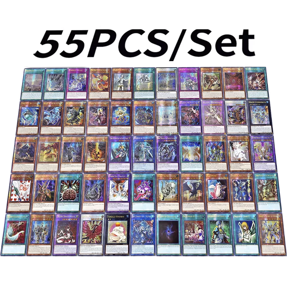 

55PCS/Set Yu-Gi-Oh! Qcscr Whole set Rare Proxy Game Cards Monster/Spell/Trap/Cards Collect toy gift Texture cards high quality