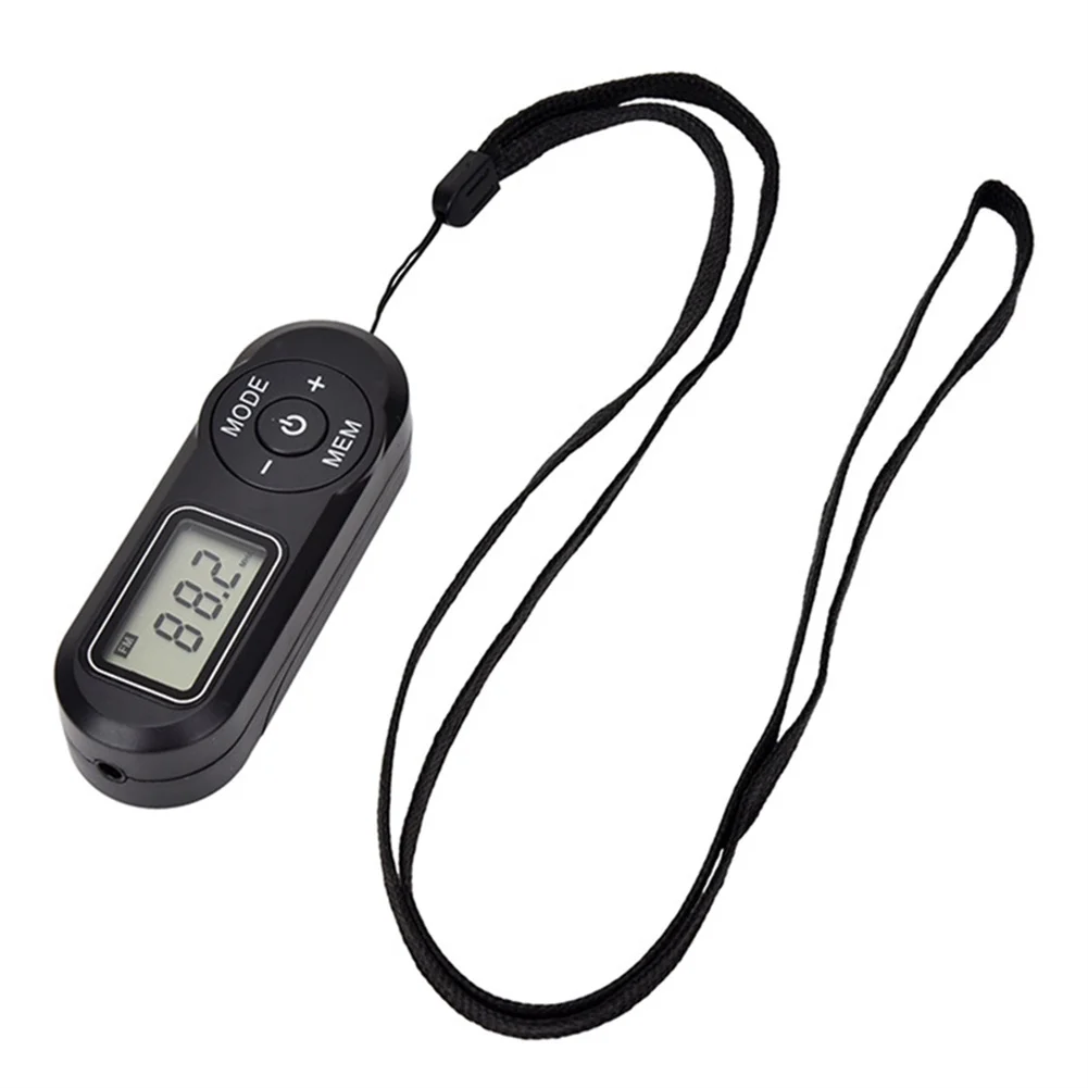 Personal FM Walkman Radio Mini LCD Digital Tuning Portable Radio With Headphones Neck Lanyard Pocket Radio for Jogging Walking